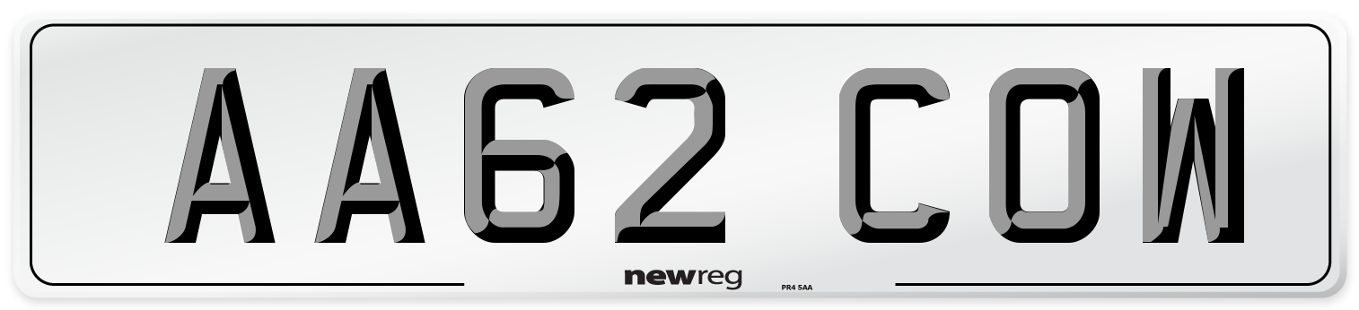 AA62 COW Number Plate from New Reg
